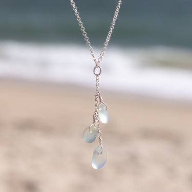 Aqua Blue Sea Glass Necklace